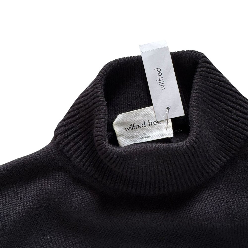 NWT ARITZIA Wilfred Free Merino Wool Harper Black Sweater - Picture 6 of 9